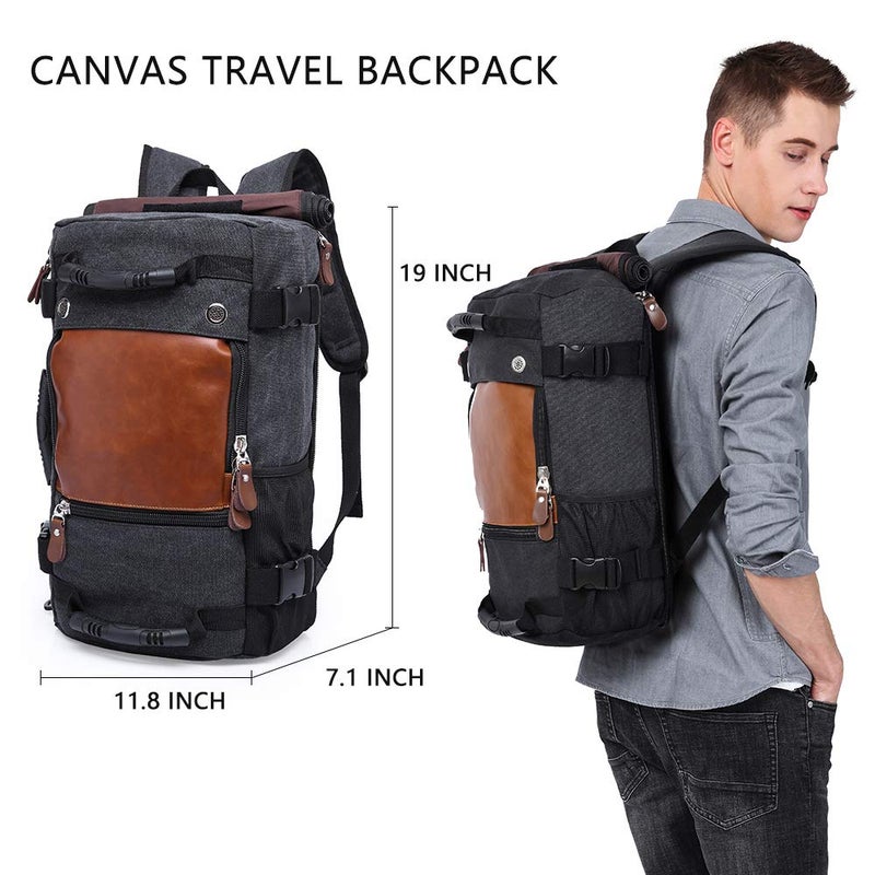 KAKA backpack for men,travel bag carry on weekender mochilas bag,mens backpack for travel,laptop backpack fit 15.6'' notebook with shoulder straps,black - Image 2